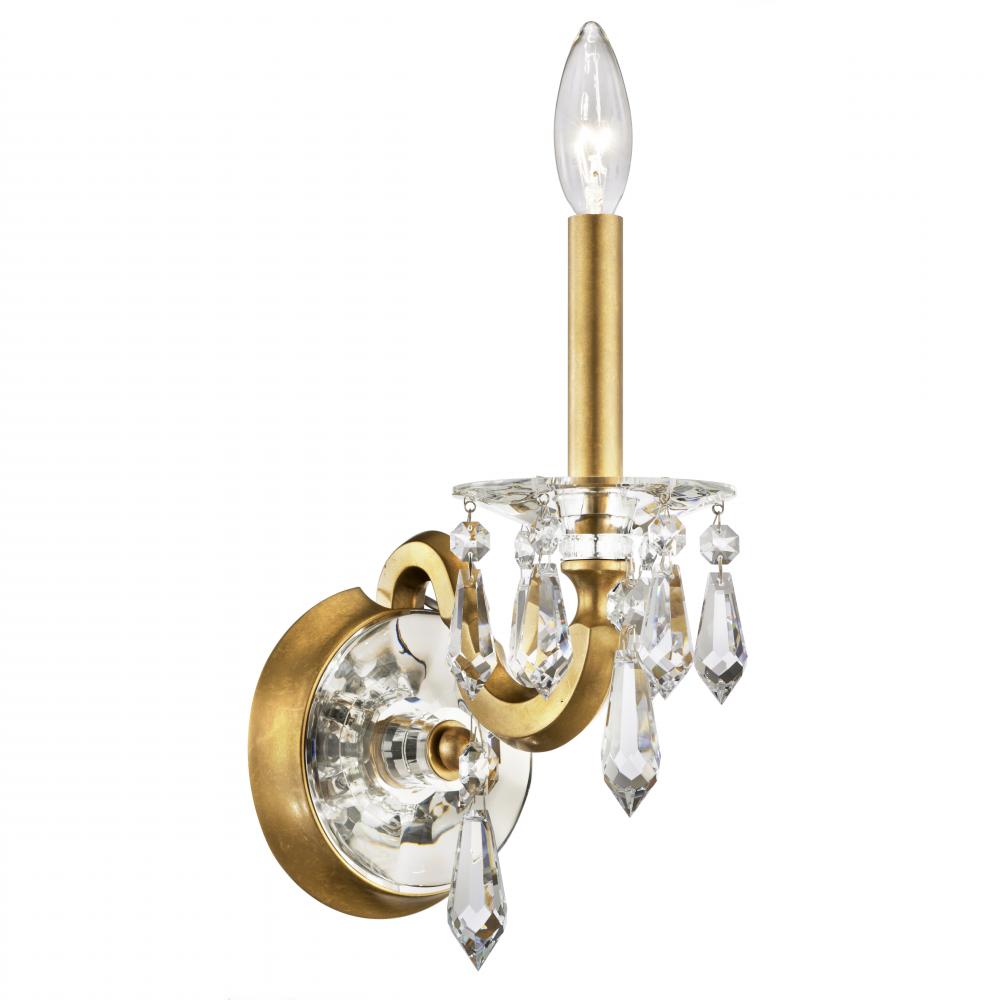 Napoli 1 Light 120V Wall Sconce in Etruscan Gold with Clear Radiance Crystal