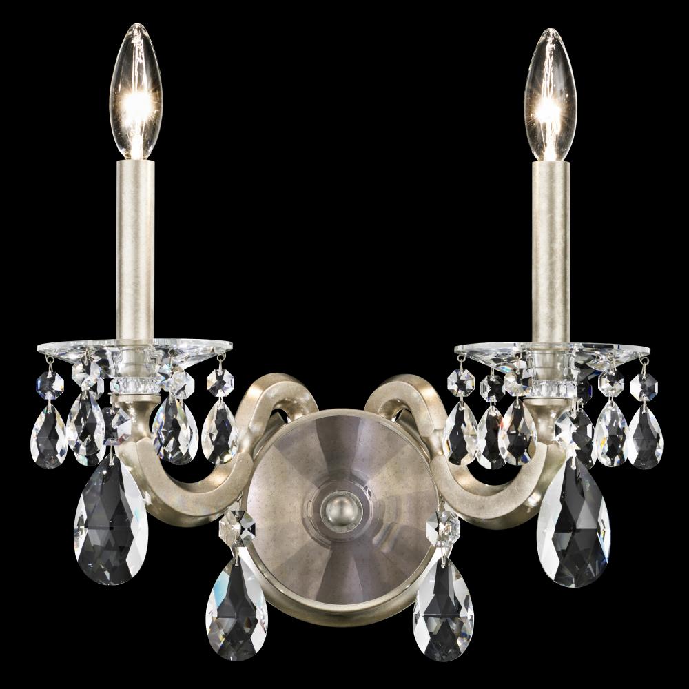 San Marco 2 Light 120V Chandelier in Etruscan Gold with Clear Radiance Crystal