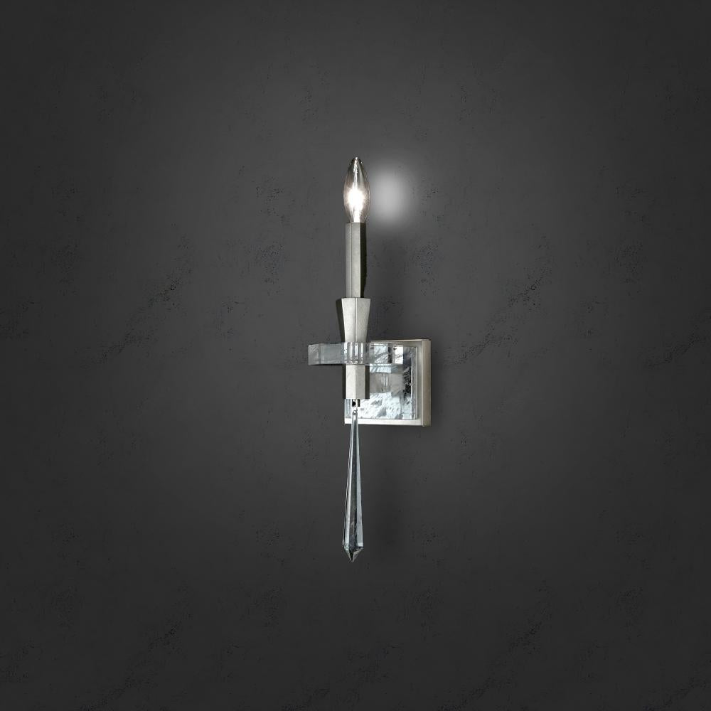 Amadeus 1 Light 120V Wall Sconce in Heirloom Bronze with Optic Haze Quartz