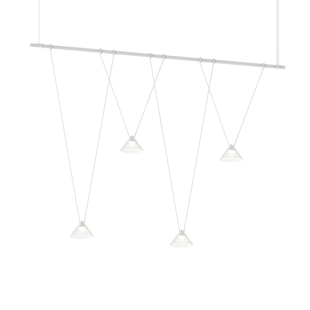 48" 1-Tier Linear w/ V-Line Etched Glass Cone Luminaires