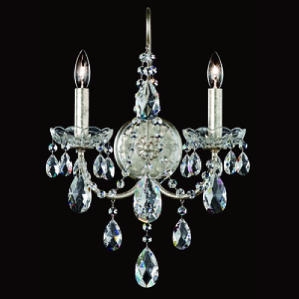 Sonatina 2 Light 120V Wall Sconce in French Gold with Clear Heritage Handcut Crystal