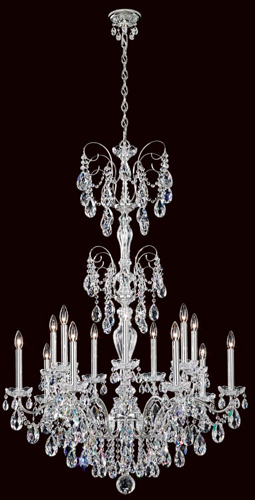 Sonatina 14 Light 120V Chandelier in French Gold with Clear Crystals from Swarovski