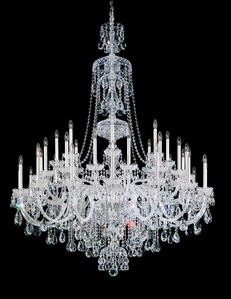 Sterling 45 Light 120V Chandelier in Aurelia with Clear Crystals From Swarovski