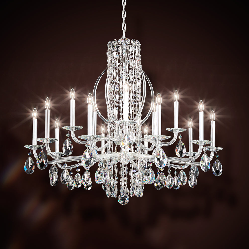 Siena 15 Light 120V Chandelier in Heirloom Gold with Clear Heritage Handcut Crystal