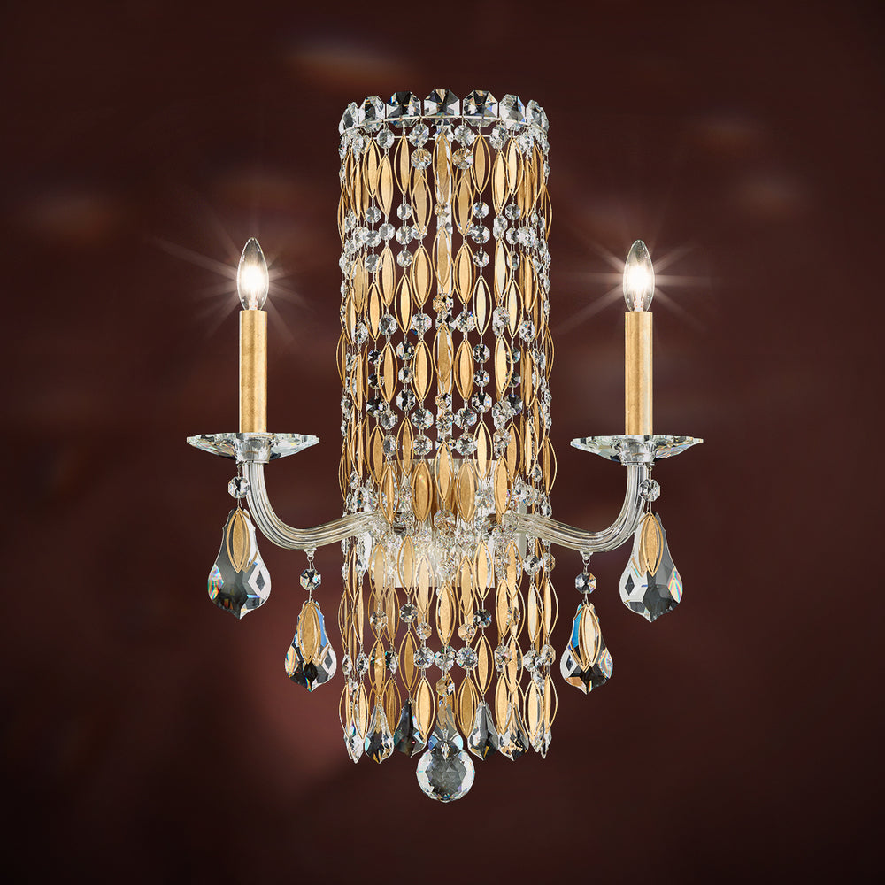 Siena 2 Light 120V Wall Sconce in White with Clear Radiance Crystal