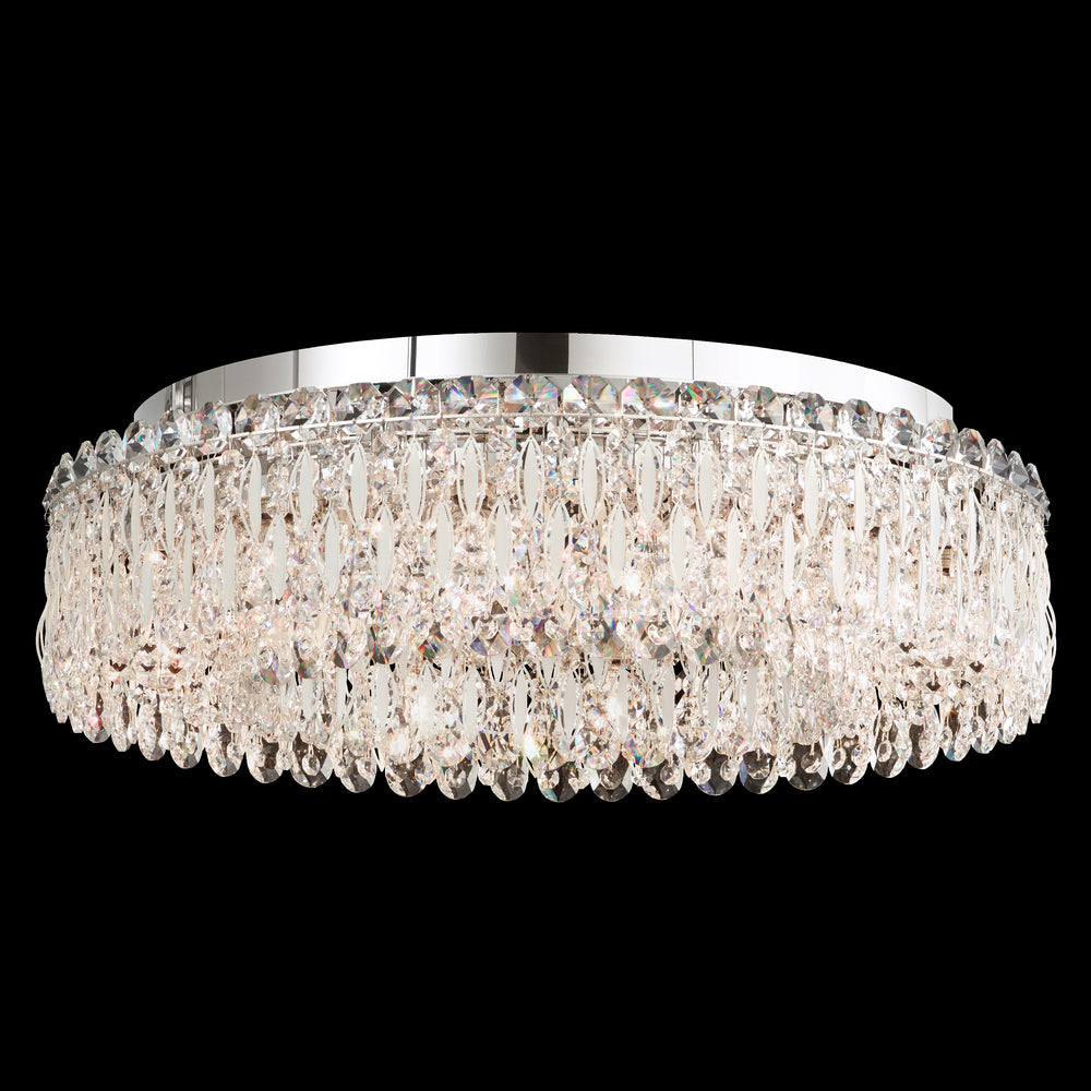Sarella 12 Light 120V Flush Mount in Black with Clear Radiance Crystal
