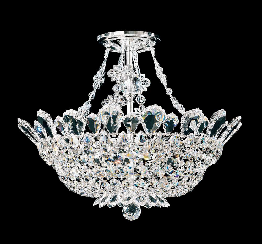 Trilliane 8 Light 120V Semi-Flush Mount in Polished Stainless Steel