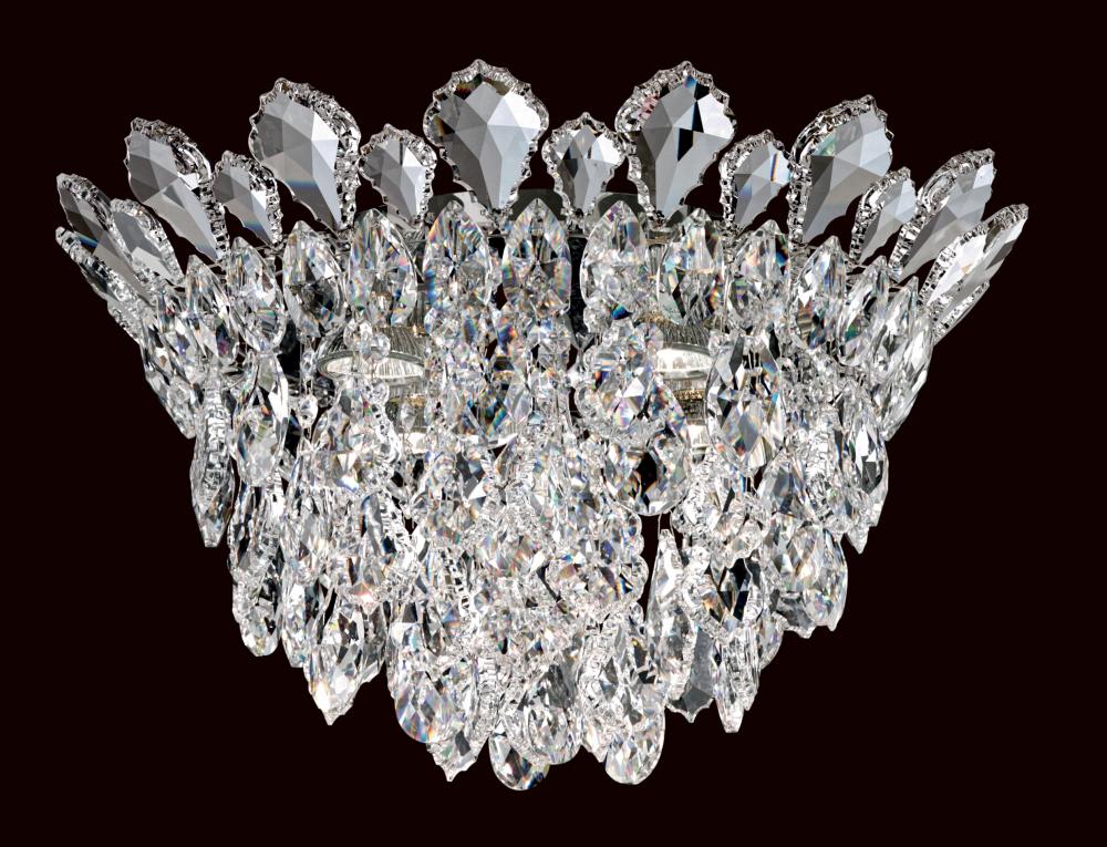 Trilliane Strands 4 Light 120V Flush Mount in Polished Stainless Steel