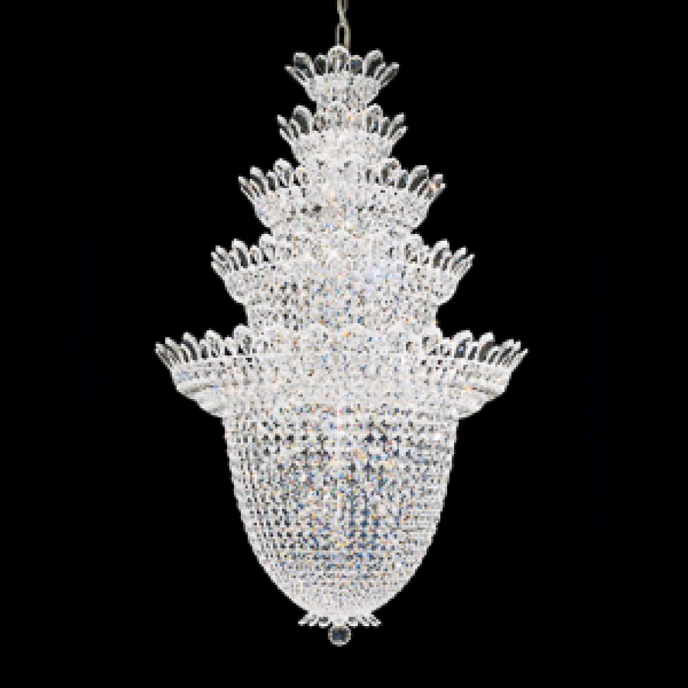 Trilliane 48 Light 110V Chandelier in Silver with Clear Crystals From Swarovski®