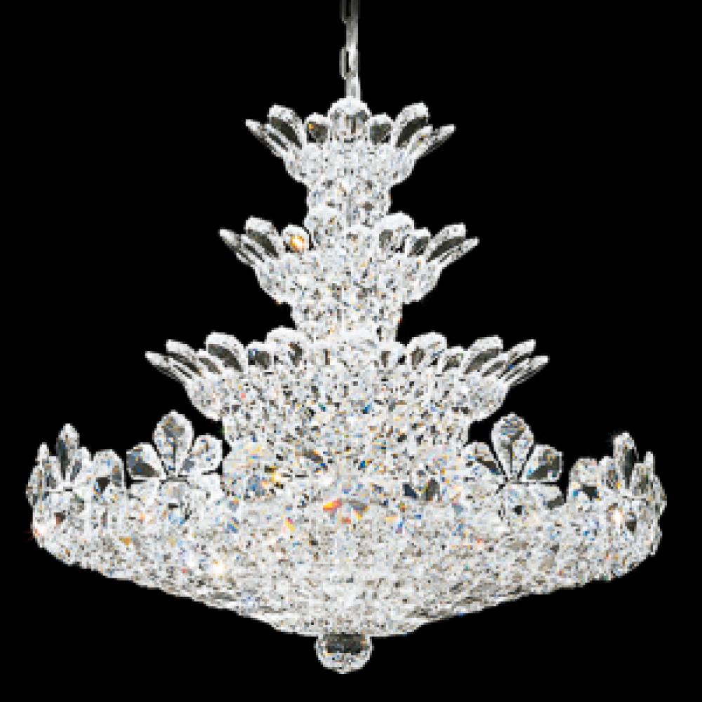 Trilliane 30 Light 110V Chandelier in Silver with Clear Crystals From Swarovski®