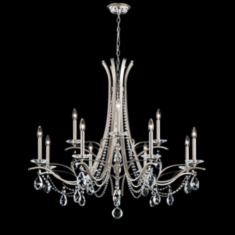Vesca 12 Light 110V Chandelier in Ferro Black with Clear Crystals From Swarovski®