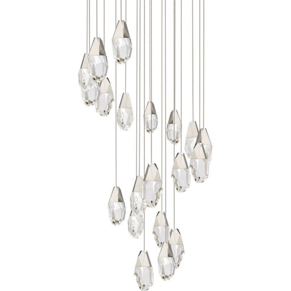 Martini 21 Light 120-277V Multi-Light Pendant (Round Canopy) in Polished Nickel