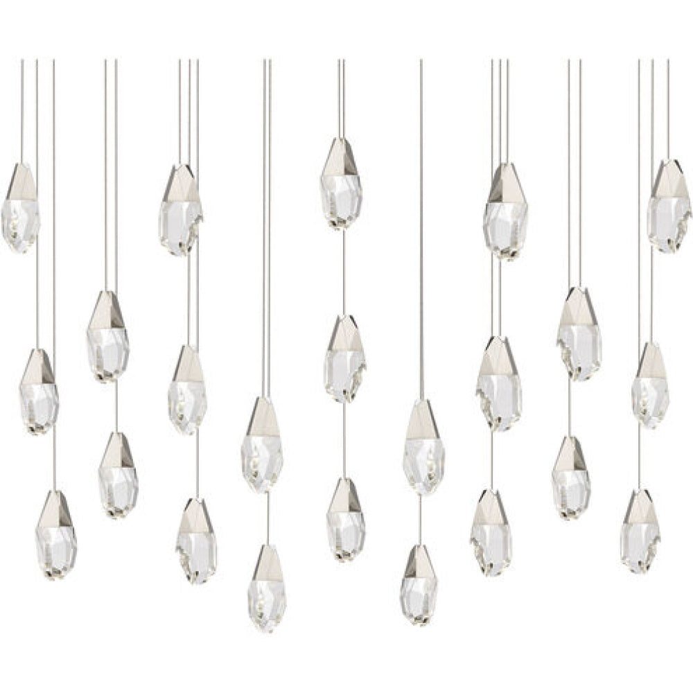 Martini 23 Light 120-277V Multi-Light Pendant (Linear Canopy) in Polished Nickel