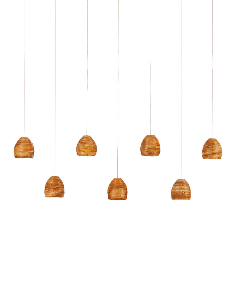 Beehive 7-Light Linear Multi-Drop Pendant