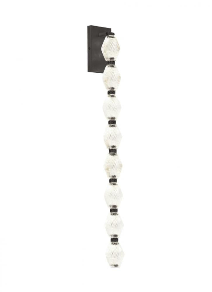 Sean Lavin Collier 1-light dimmable LED wall sconce with dark bronze finish and crystal shade
