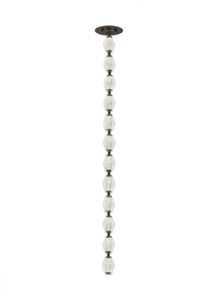 Sean Lavin Collier 1-light dimmable LED pendant with dark bronze finish and crystal shade