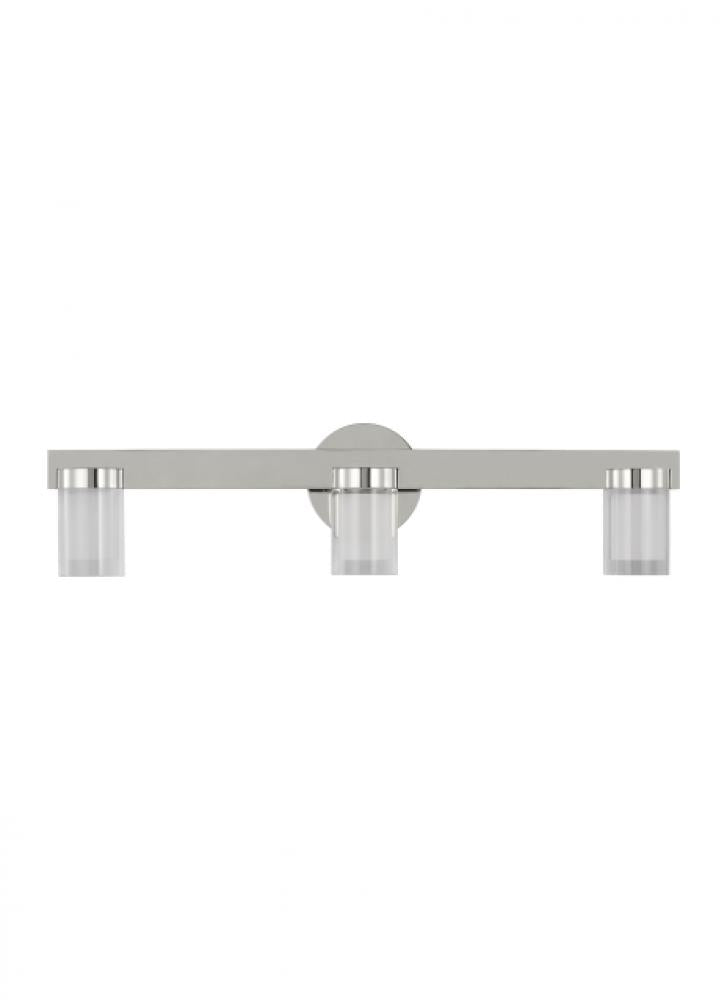 Kelly Wearstler Esfera 3-light dimmable LED medium bath vanity with polished nickel finish
