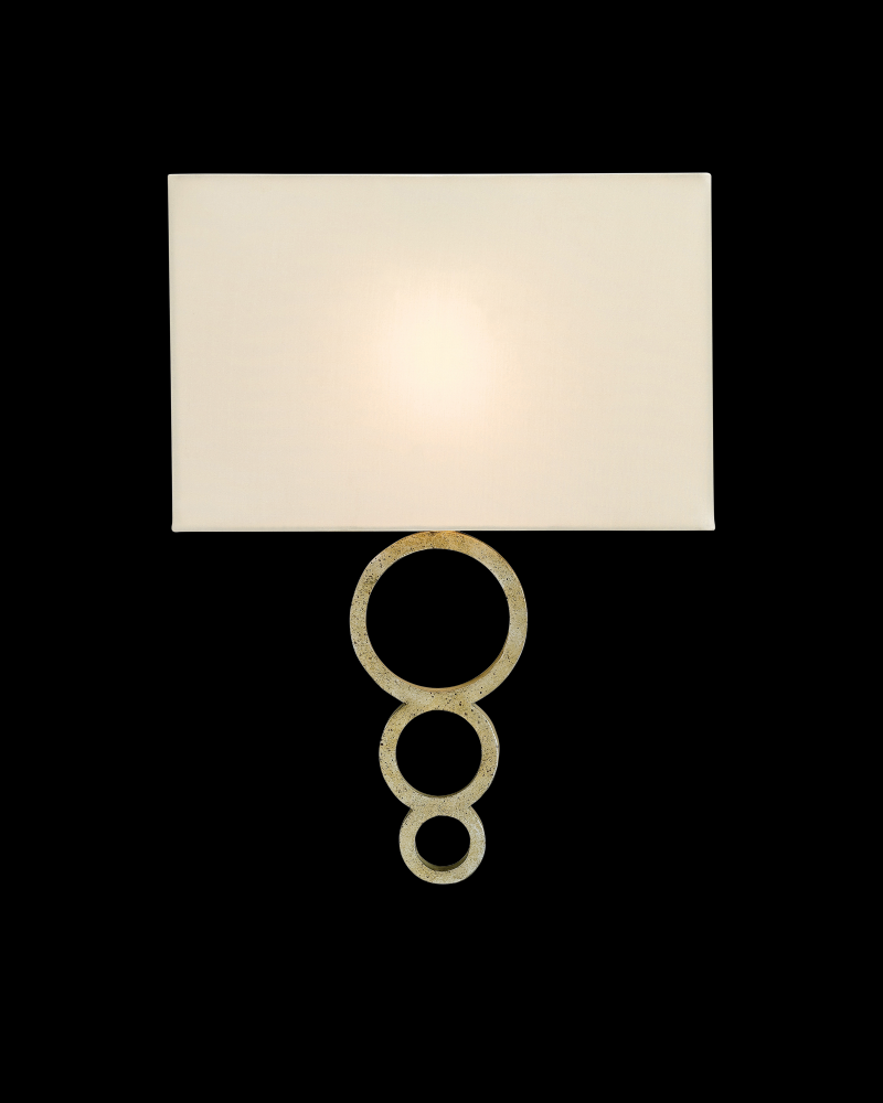 Pembroke Silver Wall Sconce, White Shade