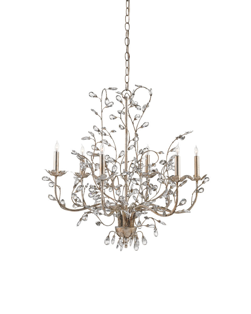 Crystal Bud Medium Silver Chandelier