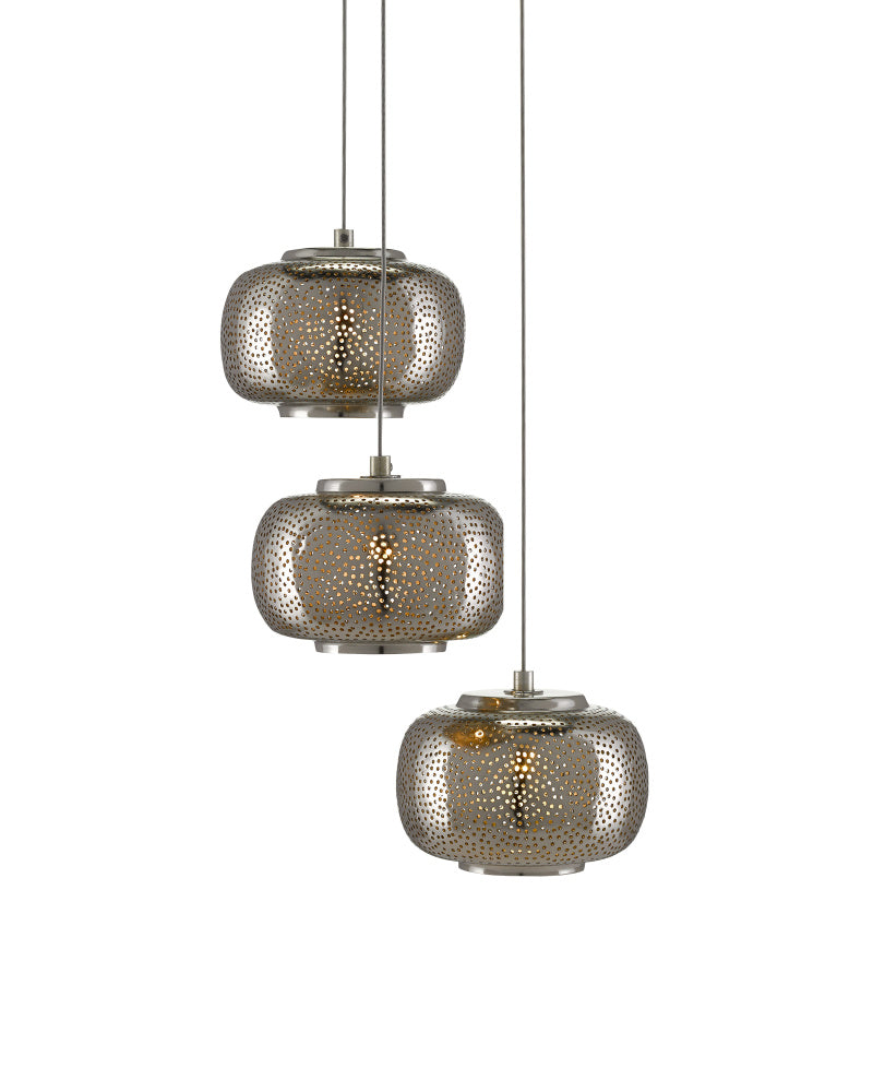 Pepper 3-Light Round Multi-Drop Pendant